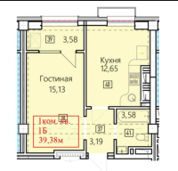 Продается 1 комнатная квартира ПСО. ЖК Нью -Йорк